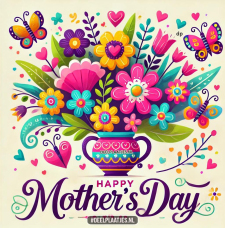 Verras je moeder vandaag met een kleurrijke boodschap vol bloemen