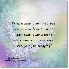 Vriendschap gaat niet over tijd maar trouw