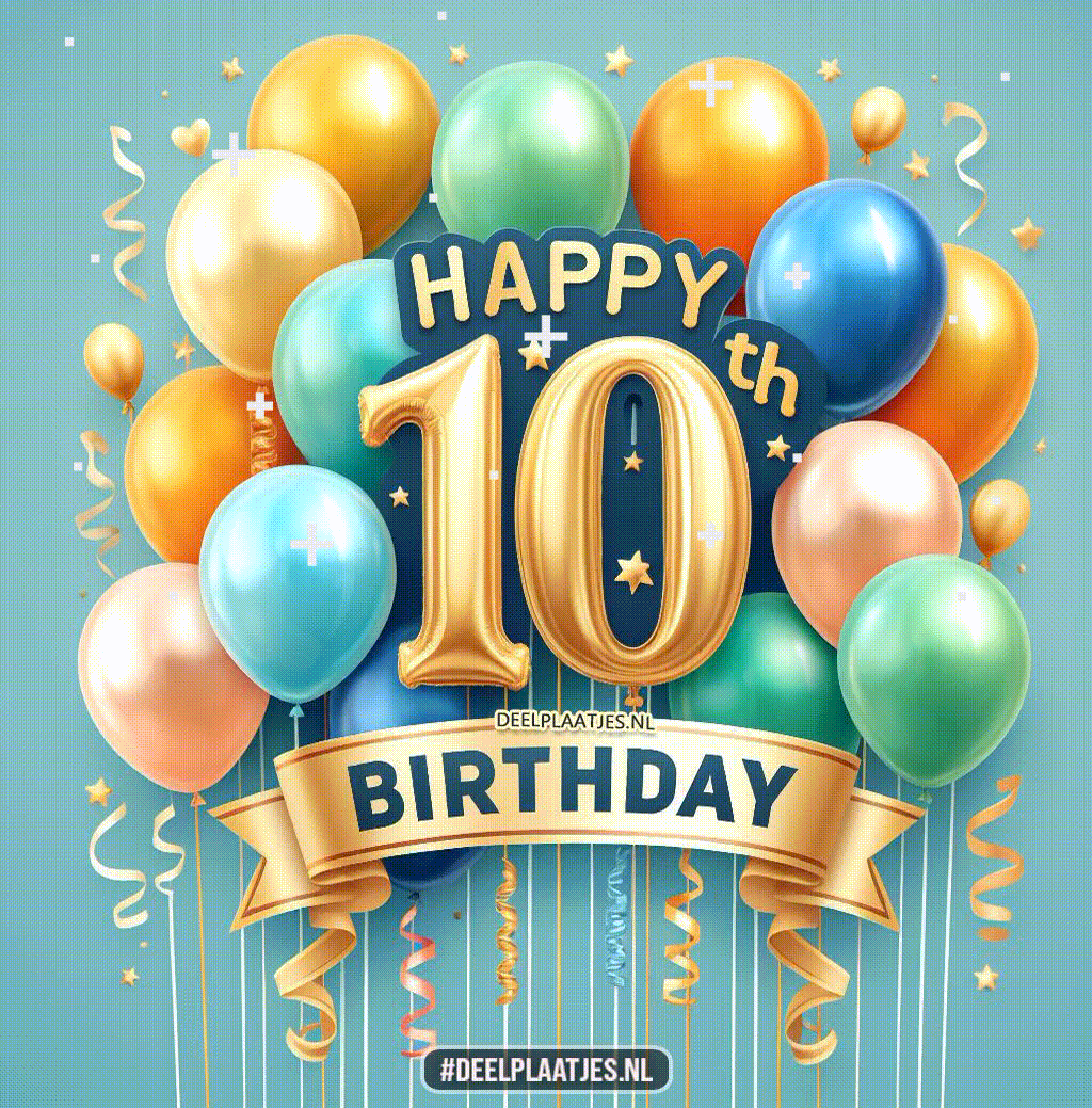 10 jaar happy birthday vrolijke wens