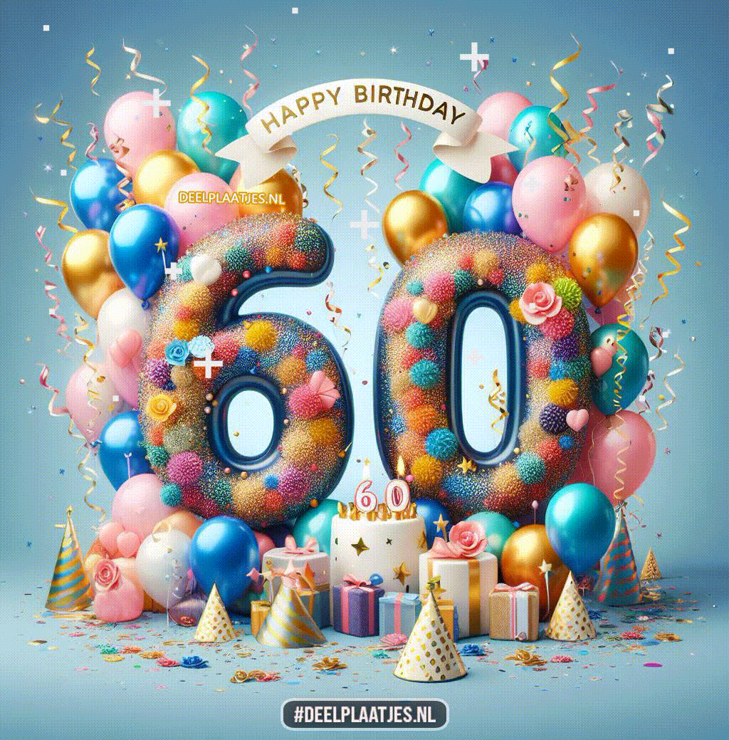 Gratis gifplaatje 60jaar Gefeliciteerd 60jaar plaatjes delen op