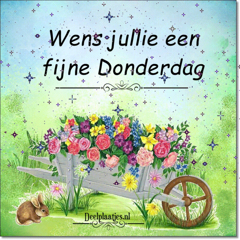 Wens jullie allemaal een fijne donderdag