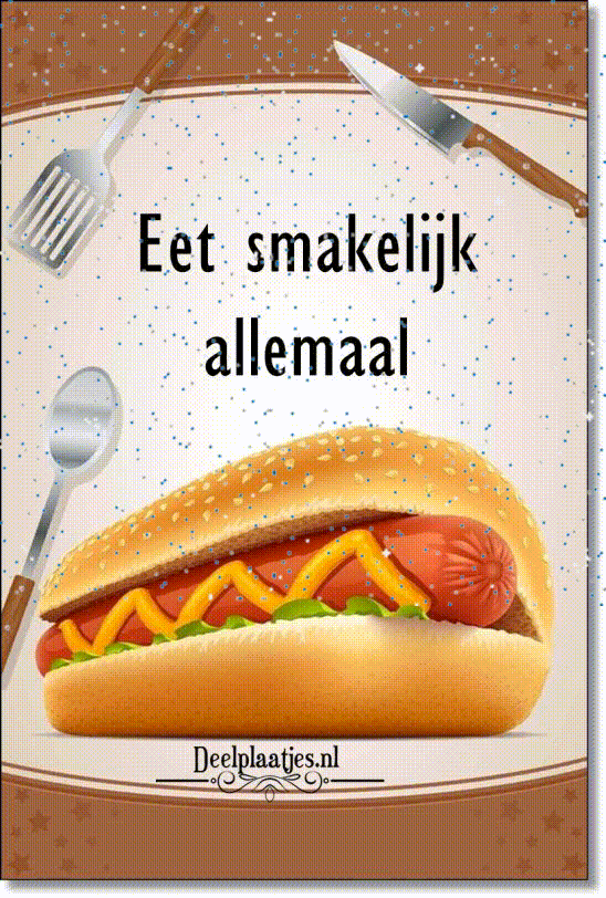 Smakelijk eten gewenst en een gezellige maaltijd samen