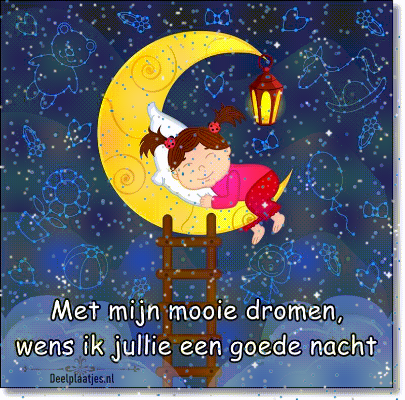 Good night met mooie dromen slaap zacht en welterusten