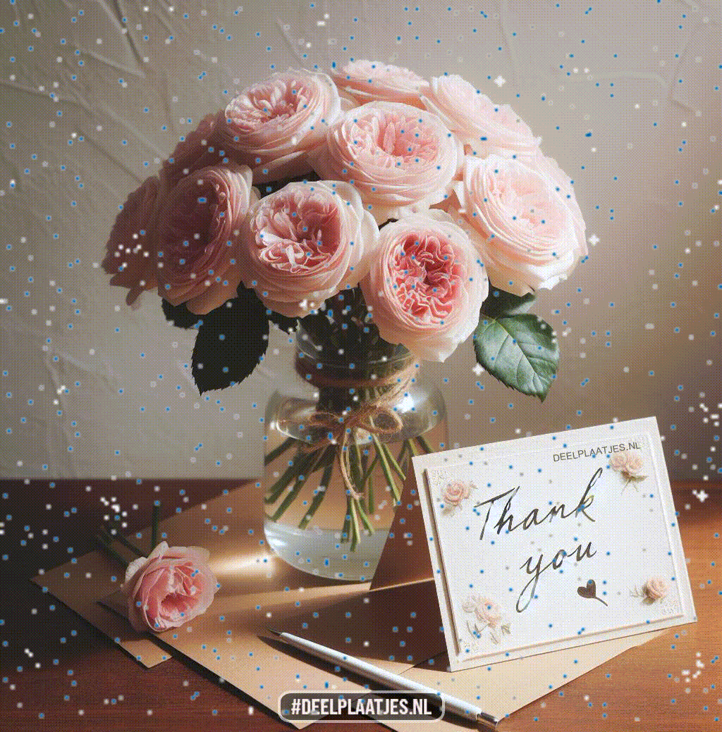Bedankt bloemetje rozen als teken van vriendschap