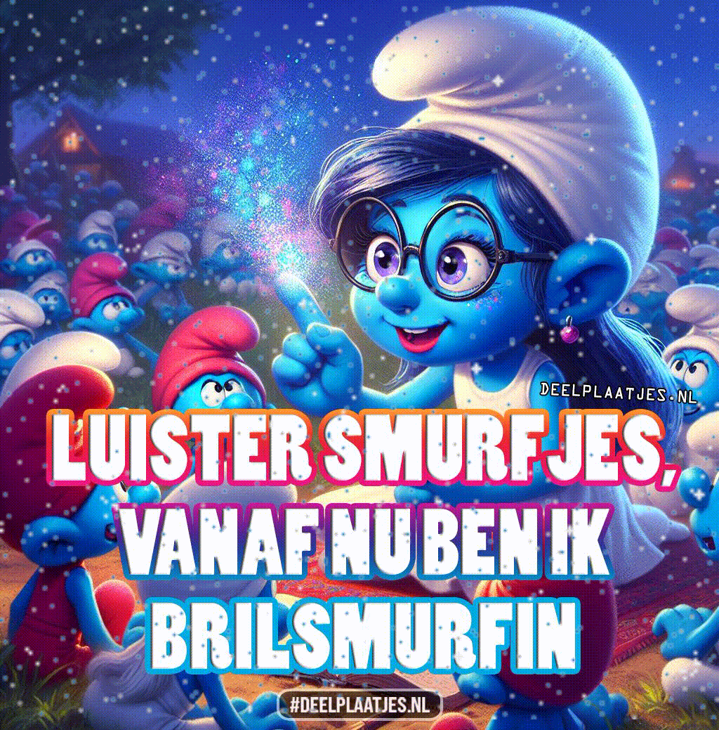 Brilsmurfin grappig smurfen plaatje om te delen