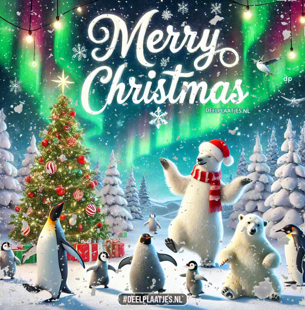 Dansend in de kerstsfeer onder het noorderlicht