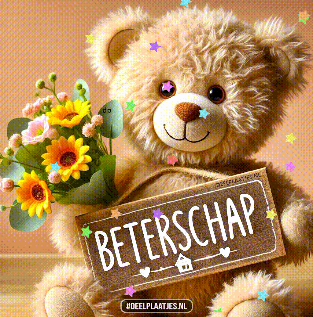 Een bloemetje en knuffel om iemand op te vrolijken