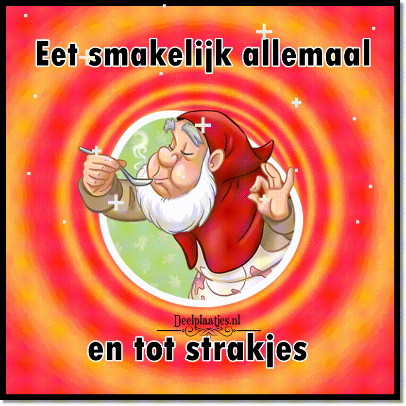 Geniet van je maaltijd en tot later allemaal