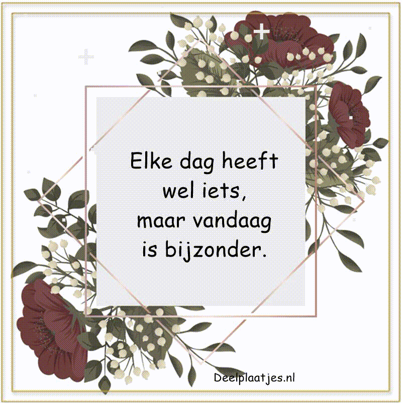 Elke dag heeft wel iets maar vandaag is bijzonder