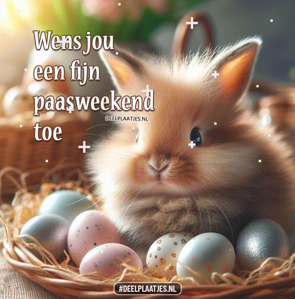 Gratis gifplaatje Fijn paasweekend plaatjes delen met Whatsapp of