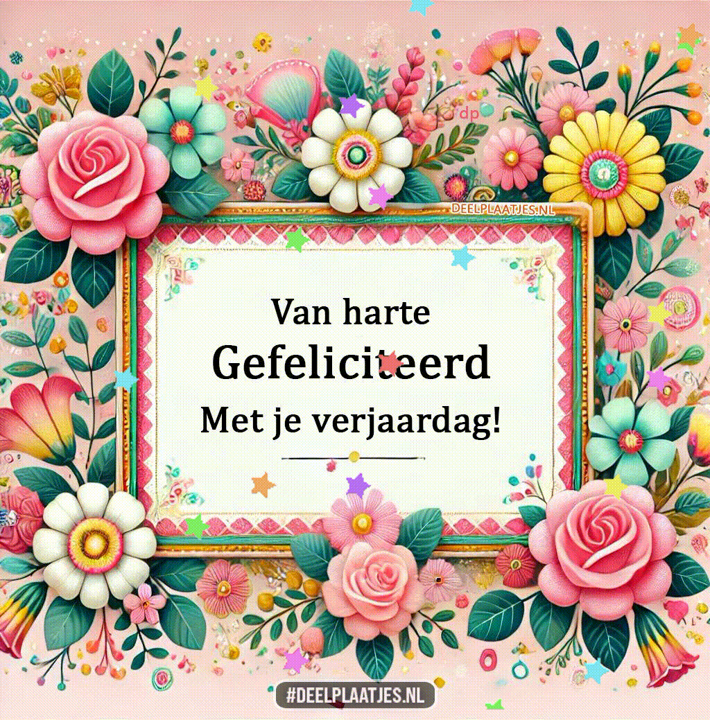 Gefeliciteerd met je verjaardag een kleurrijke felicitatie om te delen