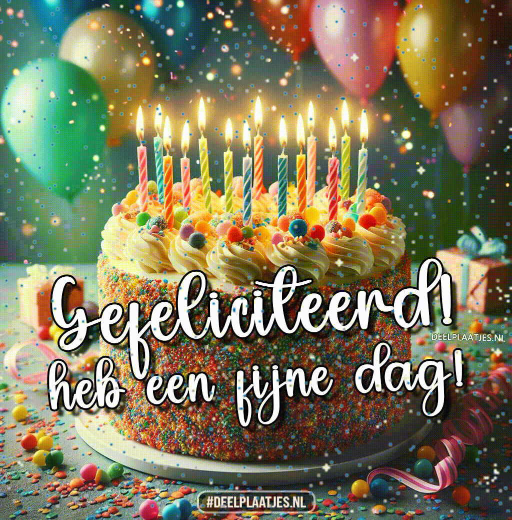 gefeliciteerd happy birthday greetings happy birthday... GIF image Congratulations birthday - share pictures via WhatsApp or ...