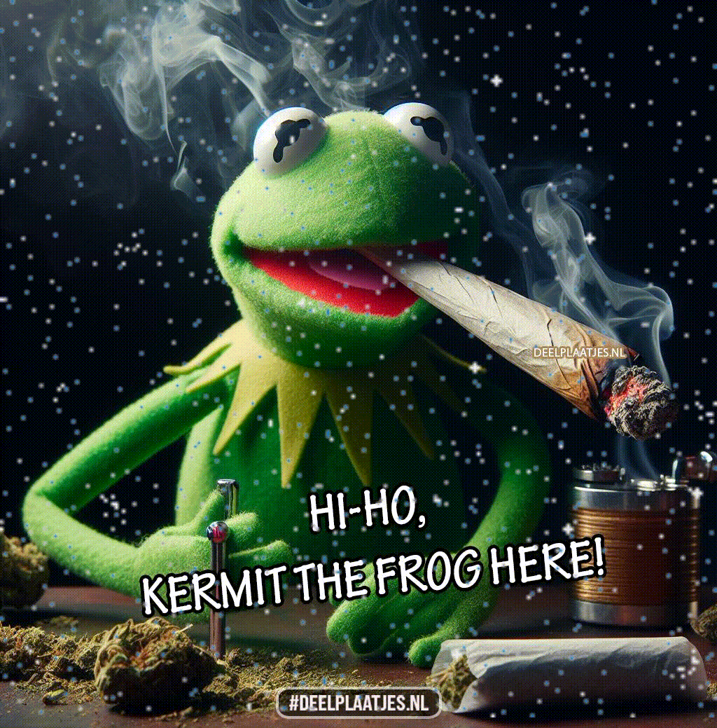 Hi ho Kermit een vrolijke groet van de kikker