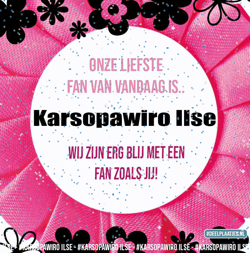 Onze liefste fan van vandaag is Ilse dankjewel