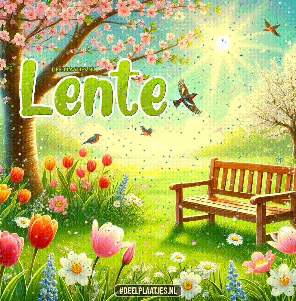 Lente de zon schijnt en de bloemen bloeien