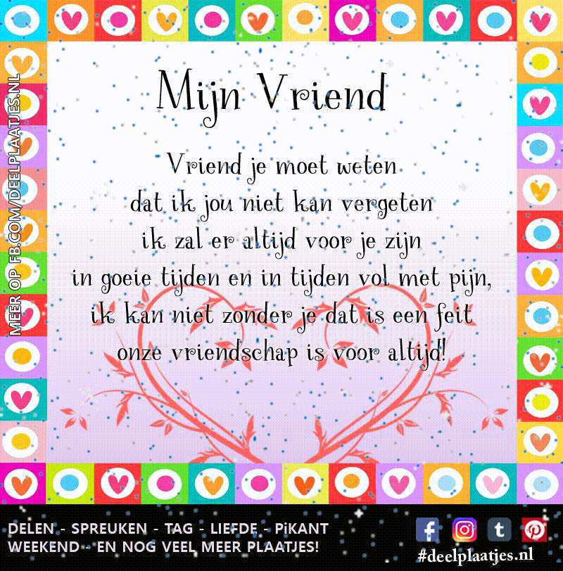 Mijn vriend ik vergeet jou nooit echte vriendschap