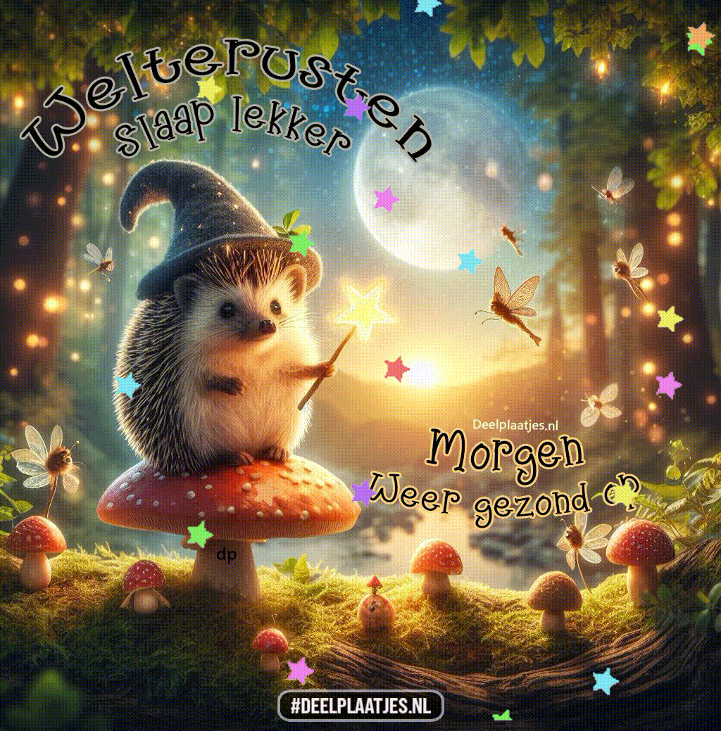 Welterusten slaap lekker morgen weer gezond en fris op