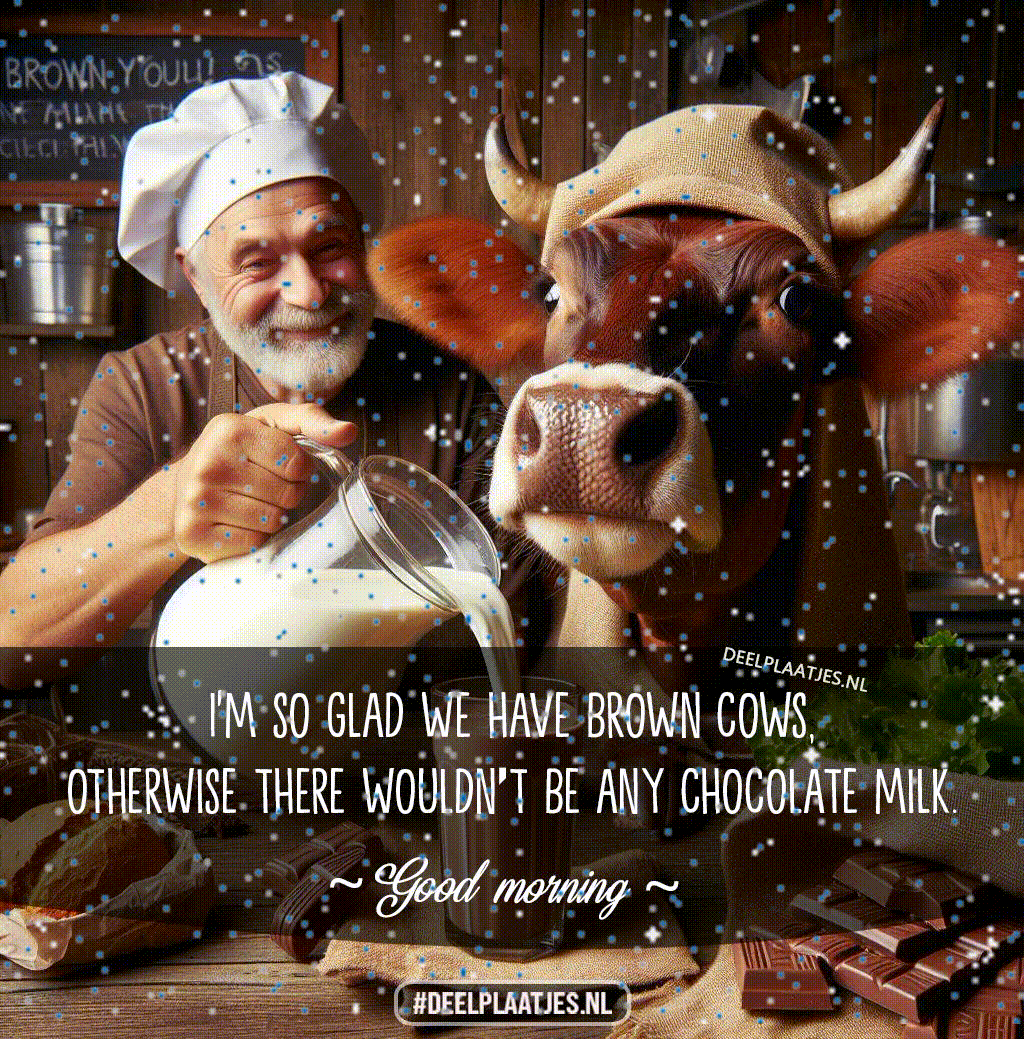 So glad we have brown cows grappige spreuk