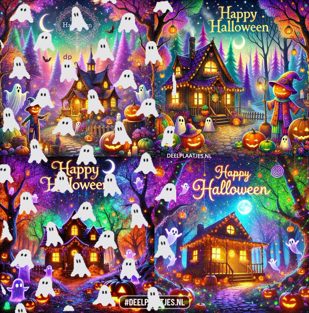 Spookachtige halloween collage vol sfeer