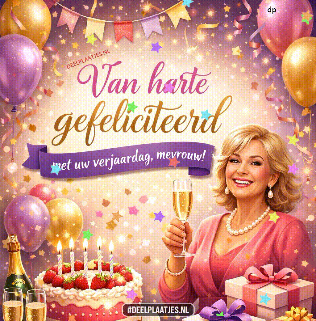 van harte gefeliciteerd mevrouw – stijlvolle verjaardagswens