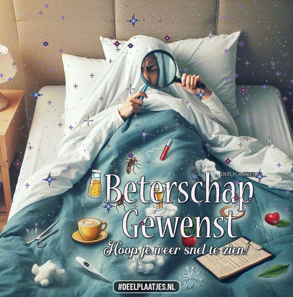 Weer snel te zien beterschap en spoedig herstel