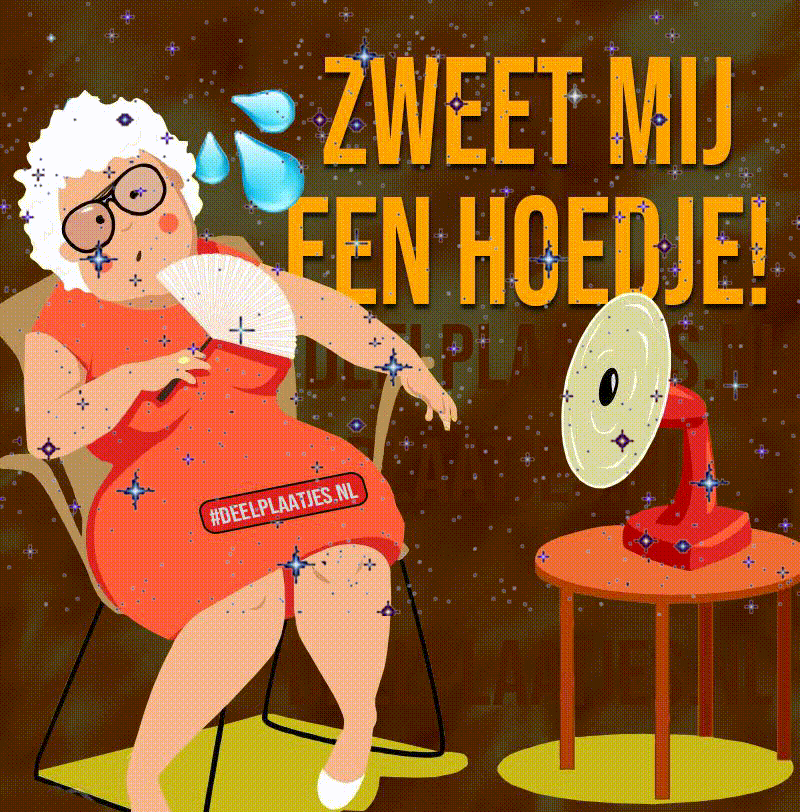 Gifplaatje Zweet pff warm - plaatjes delen met Whatsapp of social media